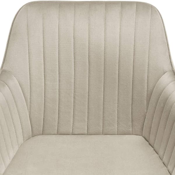 Stol Marilyn, velour, quiltet - creme/guld,pr. stk.