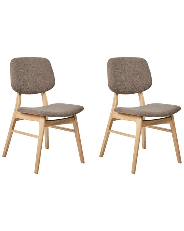 Spisebordsstol Lyst Træ Beige Sæt af 2 Spisestole Moderne Spisestuestol Polstret Sæde Retro Design Træstole til Spisebord