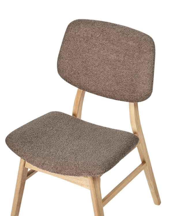 Spisebordsstol Lyst Træ Beige Sæt af 2 Spisestole Moderne Spisestuestol Polstret Sæde Retro Design Træstole til Spisebord