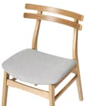 Miniatyrbilde 7 av 9: Sett med 2 Spisestoler Ramme i Lyst Gummitre Ramme i Grått Stoffsete Armløs Retro Design