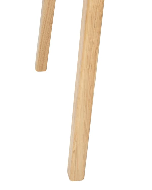 Sett med 2 Spisestoler Ramme i Lyst Gummitre Ramme i Grått Stoffsete Armløs Retro Design