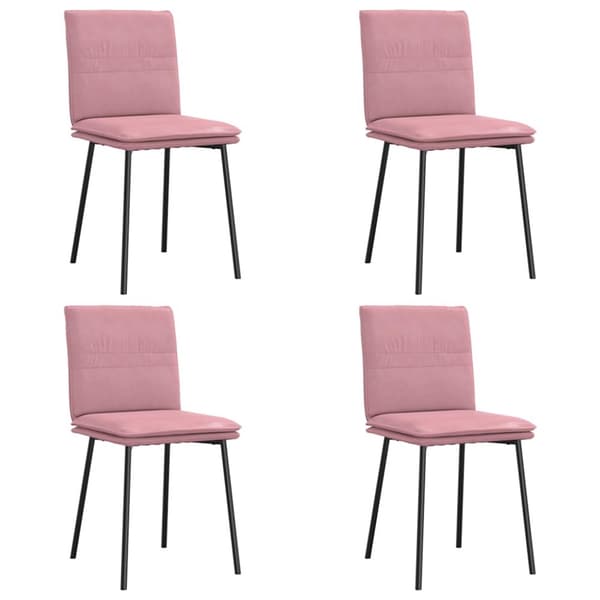 Matstolar 4 st rosa sammet
