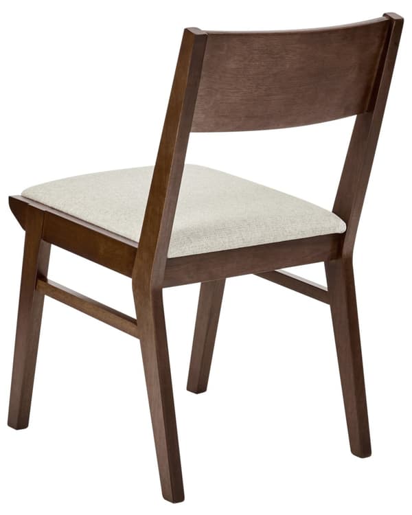 Matstolar 2-pack Mörk Gummiträram Beige Tygsits Armlösa Retro Traditionell Design