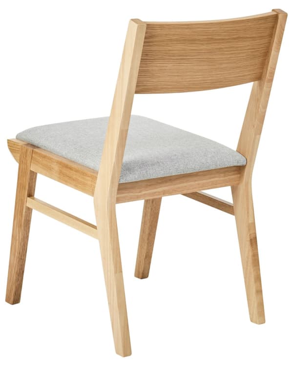 Matstolar 2-pack Ljus Gummiträram Grå Tygsits Armlösa Retro Traditionell Design