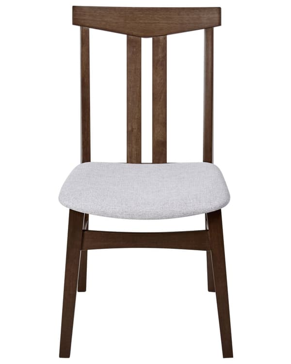 Matstolar 2-pack Mörk Gummiträram Grå Tygsits Armlösa Retro Traditionell Design