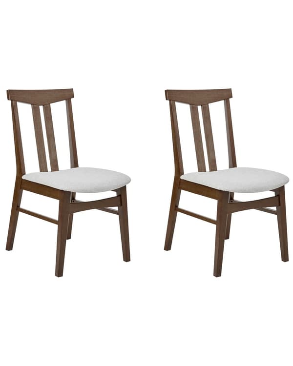 Matstolar 2-pack Mörk Gummiträram Grå Tygsits Armlösa Retro Traditionell Design