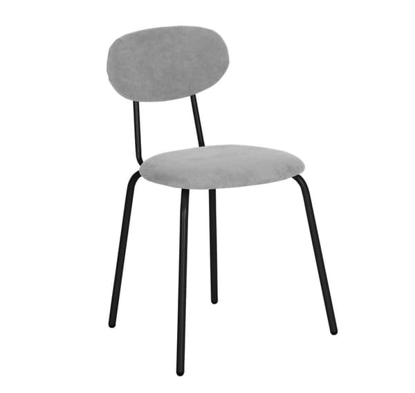 Chair KATO 42x48xH79cm, light grey corduroy