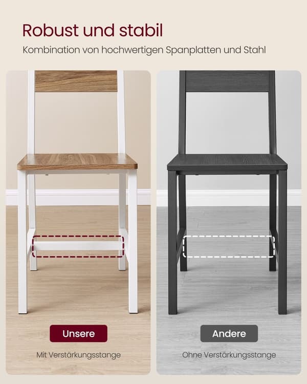Spisestuestole sæt af 2 med metalramme