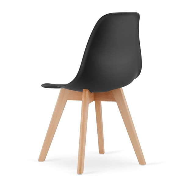 KITO Sæt af 4 sorte spisestuestole - holdbar, familievenlig design med bøgetræsben