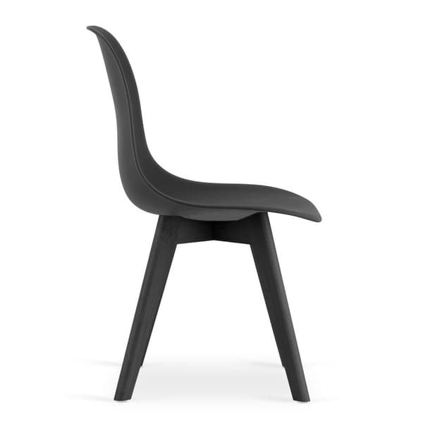 KITO Sort Spisestuestole Sæt af 4 - Ergonomisk Design, Holdbart Polypropylen & Bøgetræ