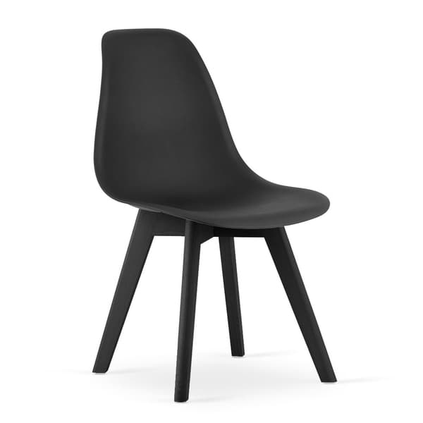 KITO Svarta matstolar, set av 4 - Ergonomisk design, hållbar polypropen & bokträ