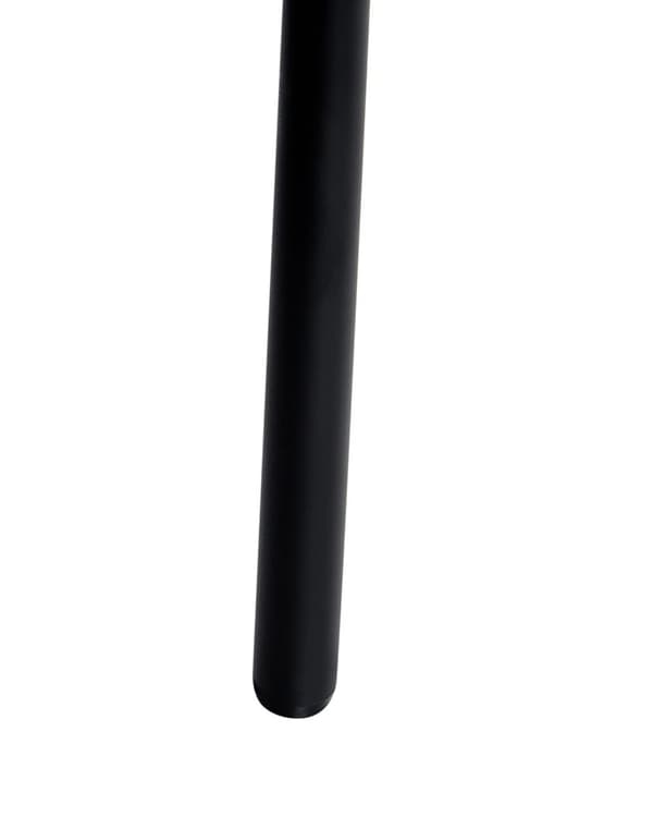 Set med 2 Matstolar utan Armstöd Ljusblå Polyesterklädsel Svarta Metallben Böjda Ryggstöd Modern Design