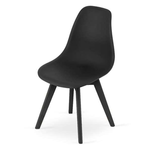 KITO Minimalistiska svarta matstolar, 4-pack - Stiliga & bekväma för unga proffs