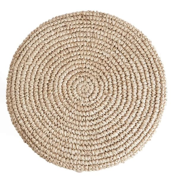 Rootz Raffia Baar -jakkara - Teak Wood Branch Seat - Handwoven Raffia -tuoli - Kestävyys - 35 cm x 35cm x 75 cm