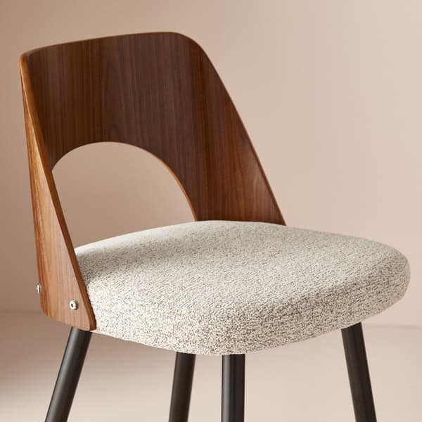 Chaise de comptoir en tissu beige L45 cm - AUSTIN
