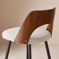 Miniatyrbild 4 av 5: Chaise de comptoir en tissu beige L45 cm - AUSTIN