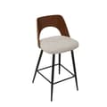 Miniatyrbild 5 av 5: Chaise de comptoir en tissu beige L45 cm - AUSTIN