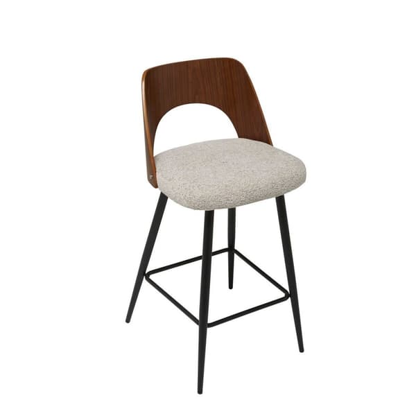 Chaise de comptoir en tissu beige L45 cm - AUSTIN