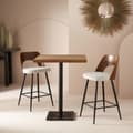 Miniatyrbild 2 av 5: Chaise de comptoir en tissu beige L45 cm - AUSTIN
