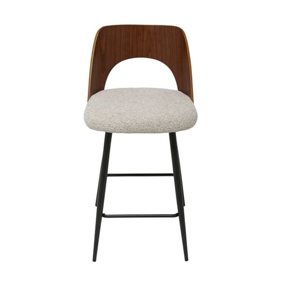 Chaise de comptoir en tissu beige L45 cm - AUSTIN