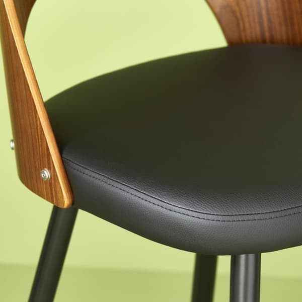 Chaise de comptoir en vinyle noir L45 cm - AUSTIN