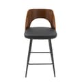 Miniatyrbild 4 av 5: Chaise de comptoir en vinyle noir L45 cm - AUSTIN