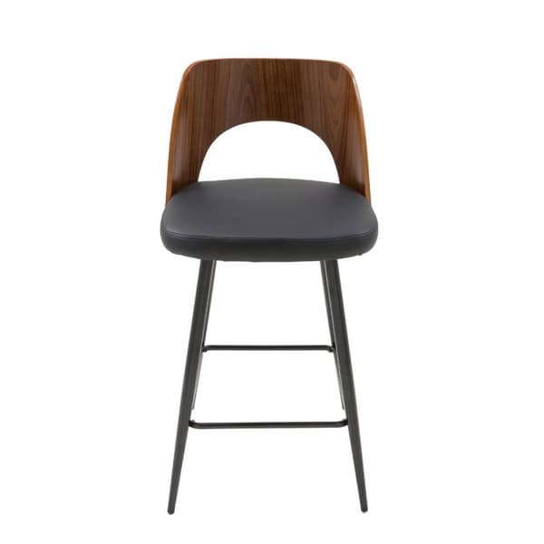 Chaise de comptoir en vinyle noir L45 cm - AUSTIN