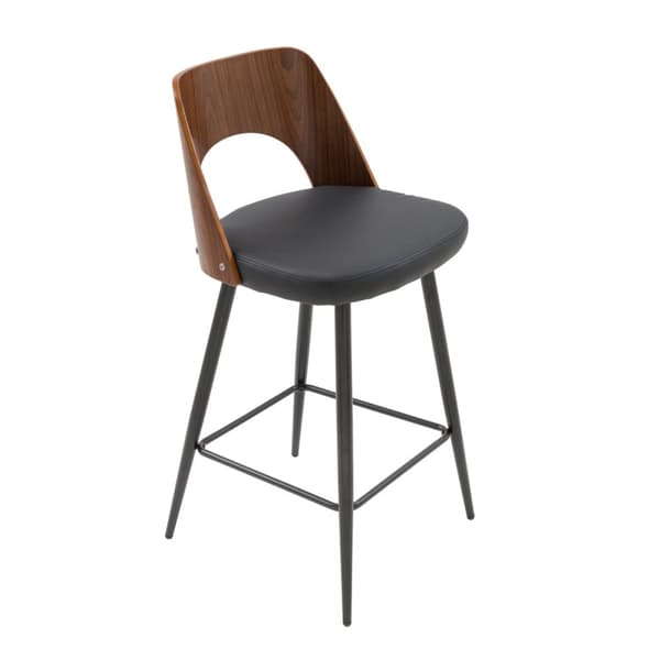 Chaise de comptoir en vinyle noir L45 cm - AUSTIN