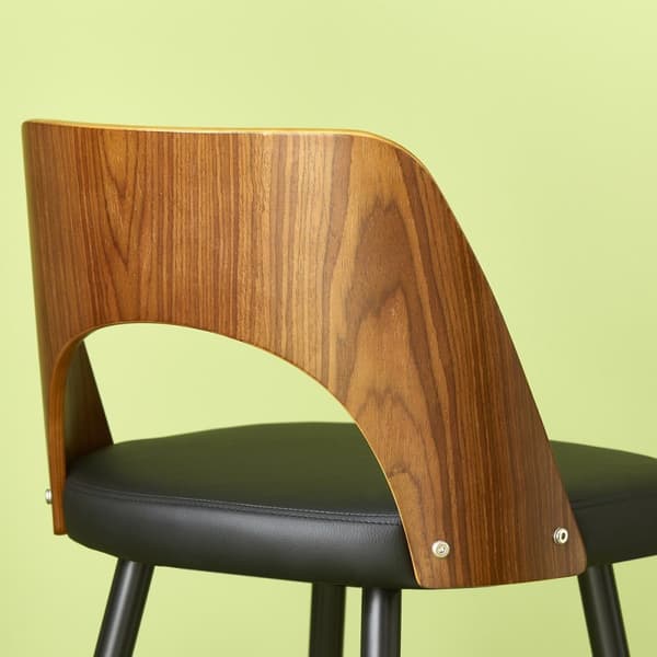 Chaise de comptoir en vinyle noir L45 cm - AUSTIN