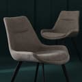 Miniatyrbild 5 av 7: Lot de 2 chaises en tissu taupe L62 cm - COLOMBE