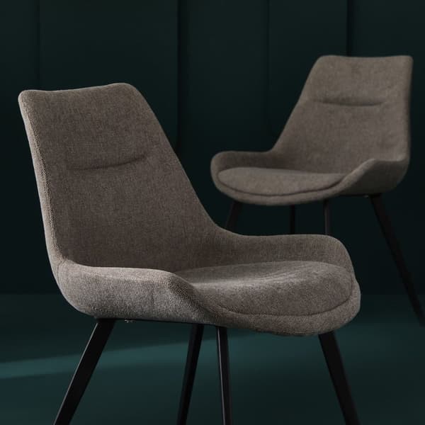 Lot de 2 chaises en tissu taupe L62 cm - COLOMBE