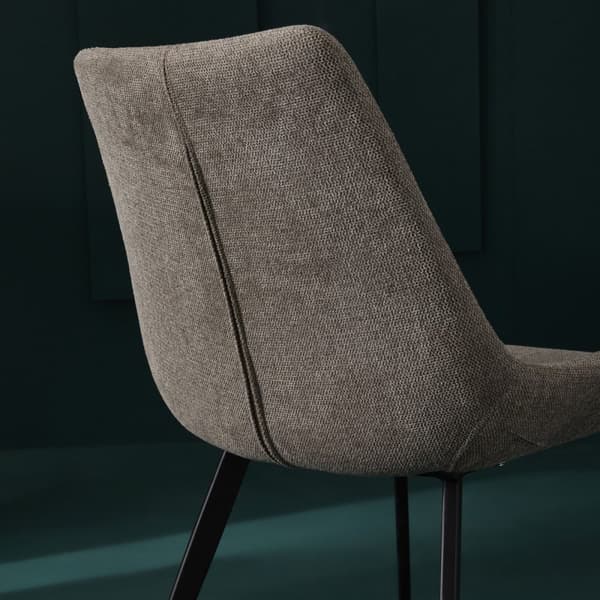 Lot de 2 chaises en tissu taupe L62 cm - COLOMBE