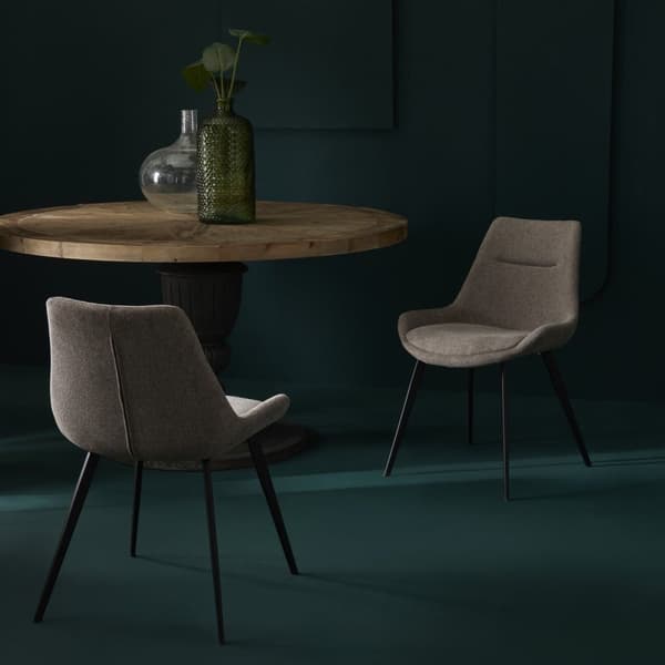 Lot de 2 chaises en tissu taupe L62 cm - COLOMBE