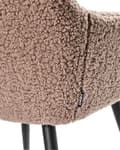 Miniatyrbilde 8 av 11: Sett med 2 Spisestoler Taupe Boucle Teddy Stoff Seter Metallben til Spisestue Kjøkken