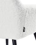 Miniatyrbild 8 av 11: Set om 2 Matstolar Off-White Boucle Teddy Tyg Sits Metallben för Matsal Kök