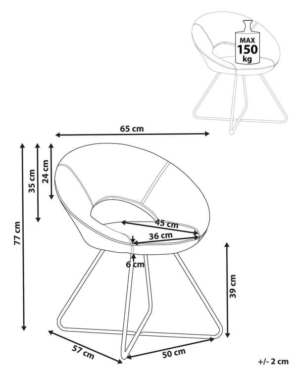 Stol Grön Boucle-klädsel utan Armstöd Svart Korsfot Stålram Retro Design