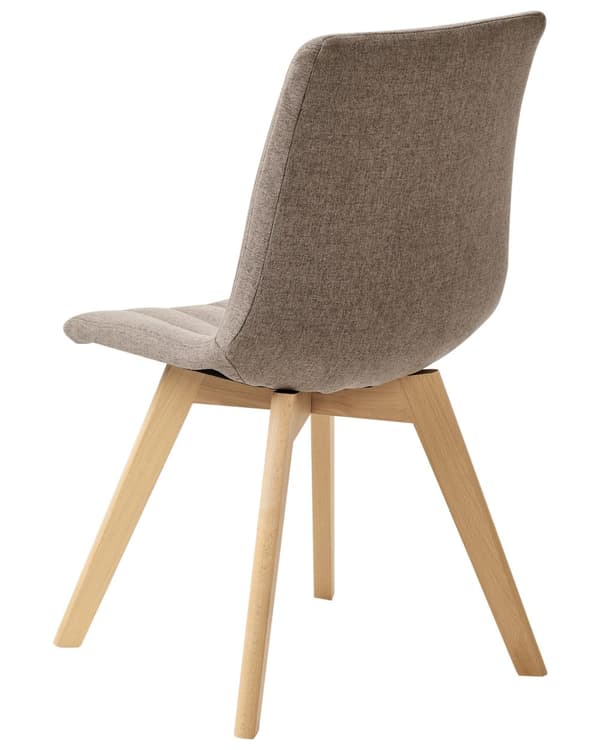 Spisebordsstol Brun Polyester Stof Sæt af 2 Spisestole Moderne Spisestuestol Polstrede Stole til Spisebord med Træben Design
