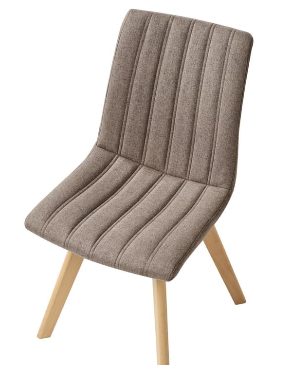 Spisebordsstol Brun Polyester Stof Sæt af 2 Spisestole Moderne Spisestuestol Polstrede Stole til Spisebord med Træben Design