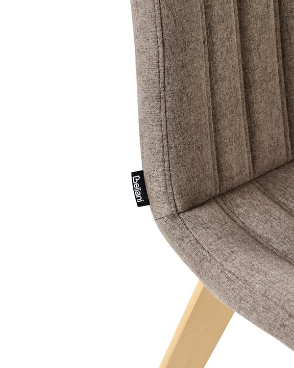 Spisebordsstol Brun Polyester Stof Sæt af 2 Spisestole Moderne Spisestuestol Polstrede Stole til Spisebord med Træben Design