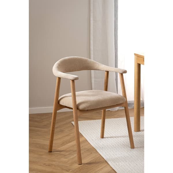 2 x  Addi spisestuestol med armlæn beige.