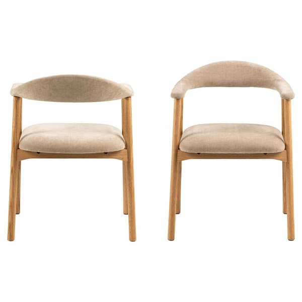 2 x  Addi spisestuestol med armlæn beige.