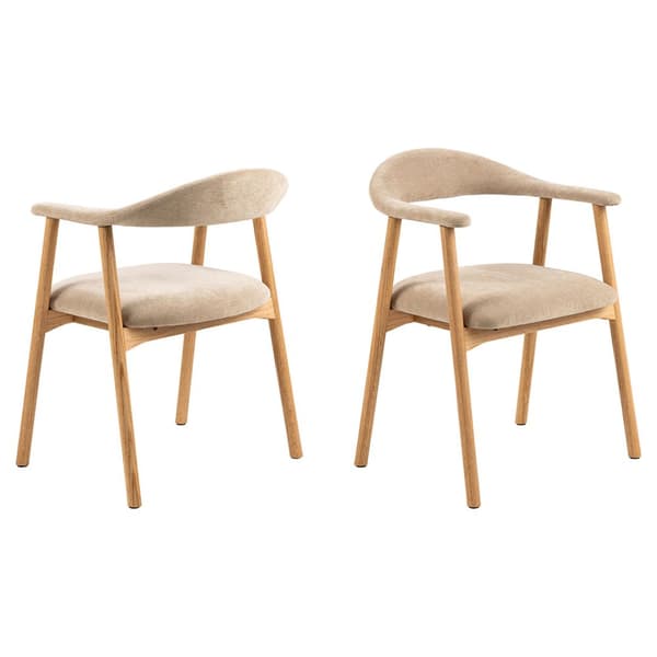 2 x Addi spisestuestol med armlæn beige.