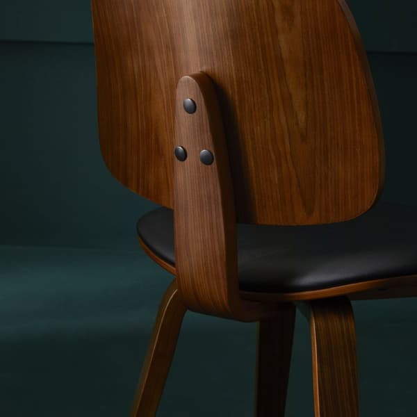 Lot de 2 chaises en vinyle noir H80,5 cm - BRAND
