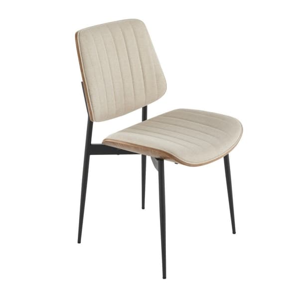 Lot de 2 chaises en tissu matelassé beige H82,5 cm - GISELLE