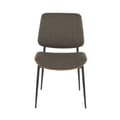 Miniatyrbild 3 av 6: Lot de 2 chaises en tissu matelassé taupe H82,5 cm - GISELLE