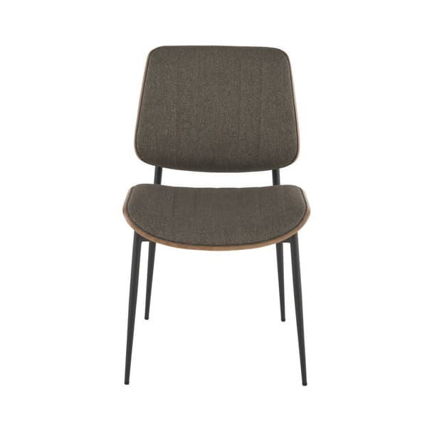 Lot de 2 chaises en tissu matelassé taupe H82,5 cm - GISELLE