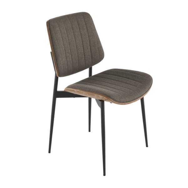 Lot de 2 chaises en tissu matelassé taupe H82,5 cm - GISELLE