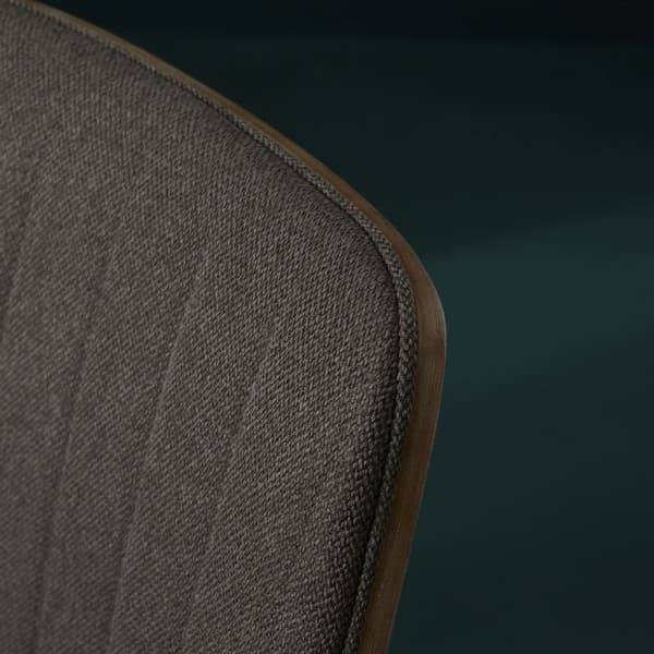 Lot de 2 chaises en tissu matelassé taupe H82,5 cm - GISELLE