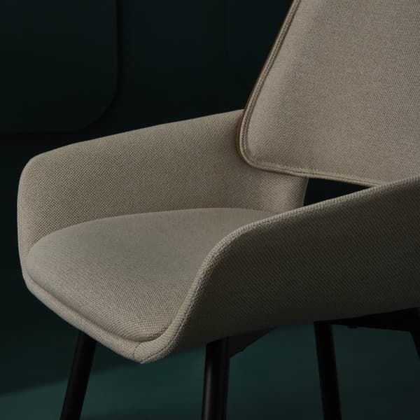 Lot de 2 chaises en tissu beige H81 cm - HORTENSE
