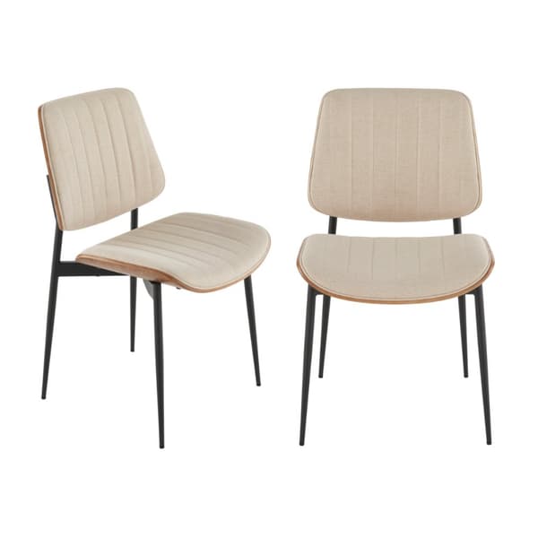 Lot de 2 chaises en tissu beige H81 cm - HORTENSE